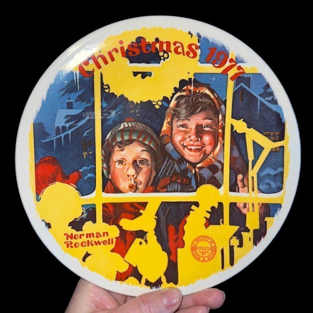 Vintage 1977 Norman Rockwell's "The Toy Shop Window" collectible plate
